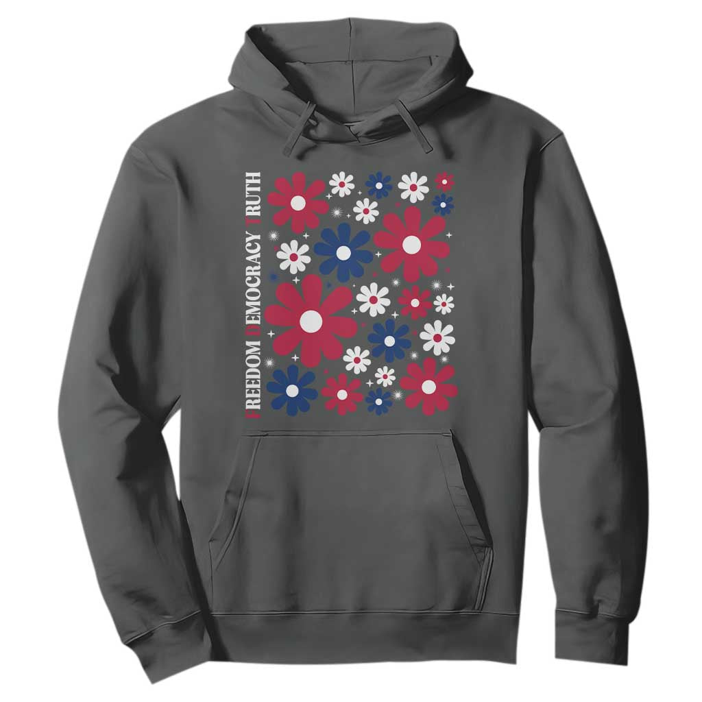 Subtle FDT Hoodie Boho Floral Red White Blue Social Justice TS10 Dark Heather Print Your Wear
