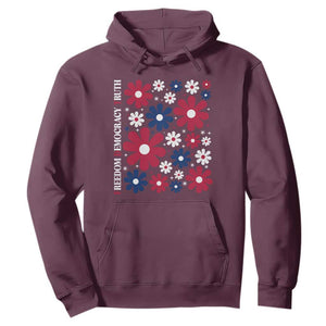 Subtle FDT Hoodie Boho Floral Red White Blue Social Justice TS10 Maroon Print Your Wear