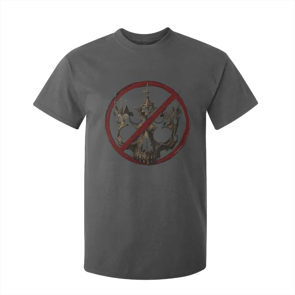 No Kings in America T Shirt For Kid Skull Crown Nope Kings TS10 Dark Heather Print Your Wear