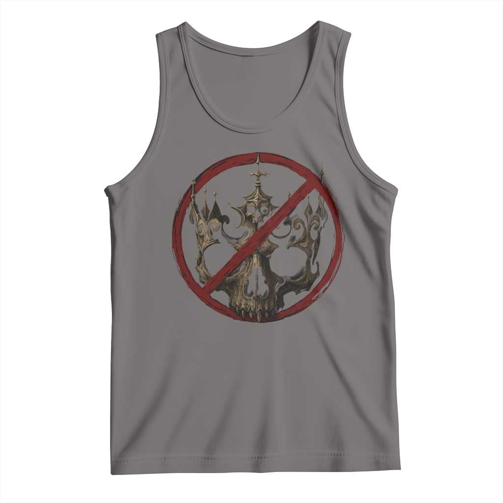 No Kings in America Tank Top Skull Crown Nope Kings TS10 Deep Heather Print Your Wear