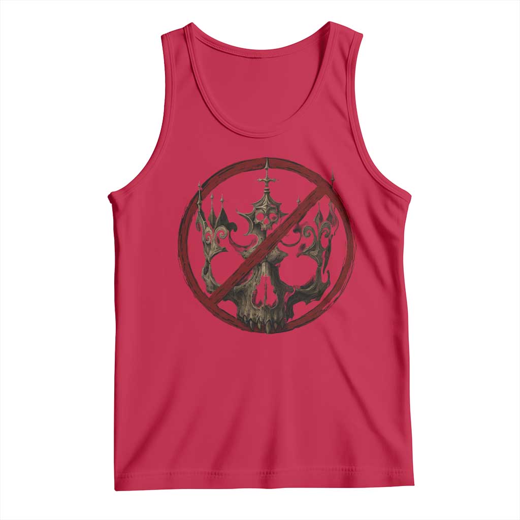 No Kings in America Tank Top Skull Crown Nope Kings TS10 Red Print Your Wear