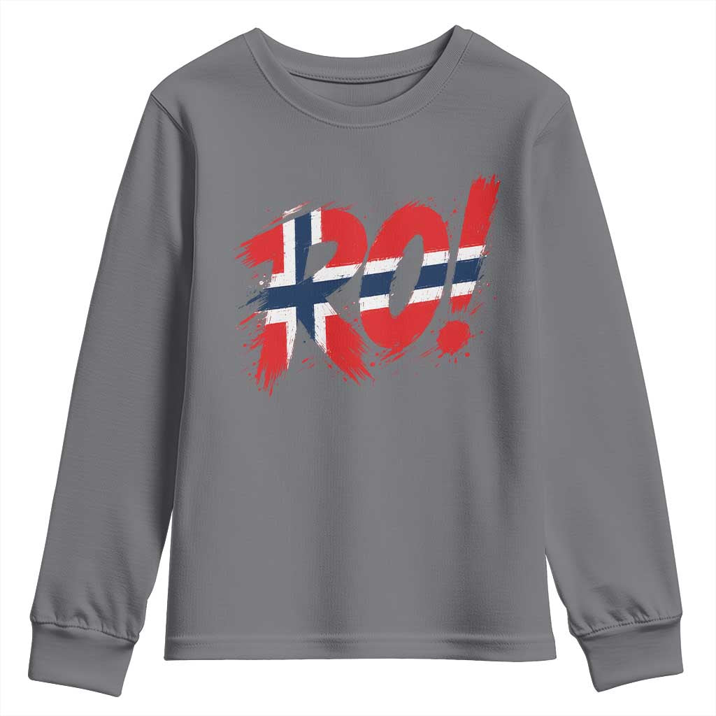 Ro Norway Viking Norwegian Flag Nordic Pride Youth Sweatshirt TS10 Charcoal Print Your Wear