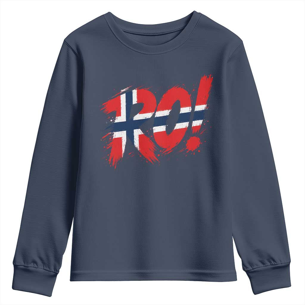 Ro Norway Viking Norwegian Flag Nordic Pride Youth Sweatshirt TS10 Navy Print Your Wear