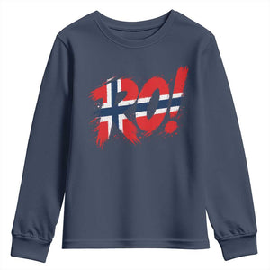 Ro Norway Viking Norwegian Flag Nordic Pride Youth Sweatshirt TS10 Navy Print Your Wear