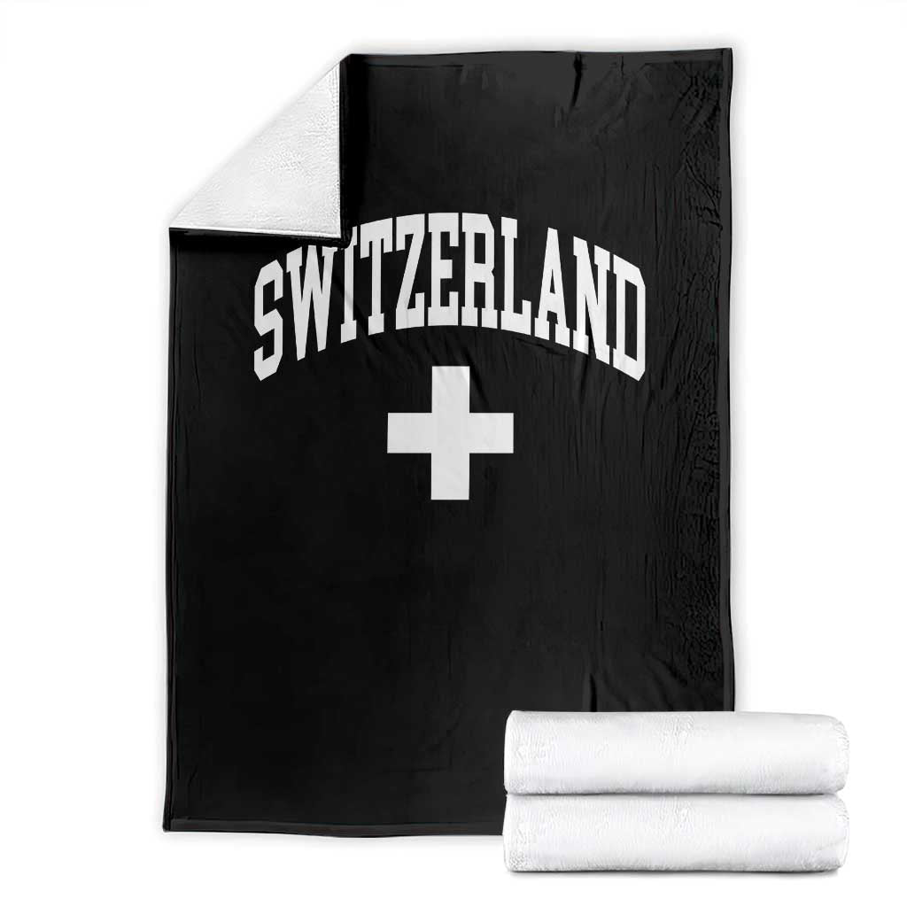Switzerland Flag Vintage Throw Blanket Swiss Retro Vintage TS10 Black Print Your Wear