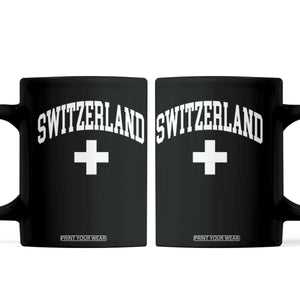 Switzerland Flag Vintage Coffee Mug Swiss Retro Vintage TS10 Black Print Your Wear
