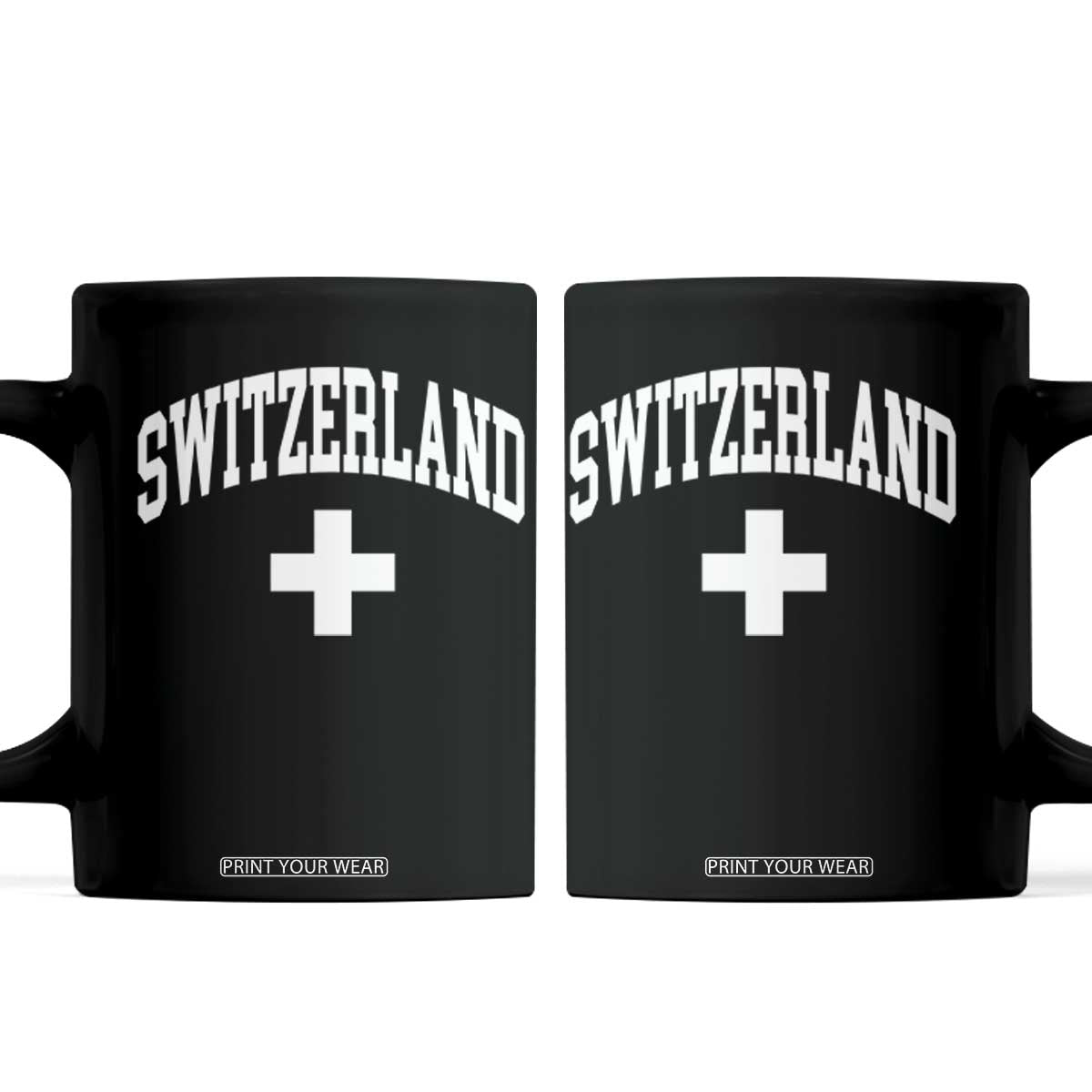 Switzerland Flag Vintage Coffee Mug Swiss Retro Vintage TS10 Black Print Your Wear