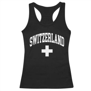 Switzerland Flag Vintage Racerback Tank Top Swiss Retro Vintage TS10 Black Print Your Wear