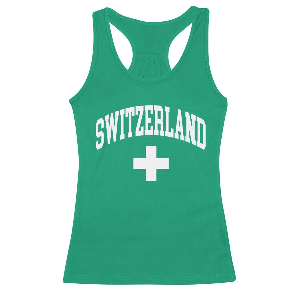 Switzerland Flag Vintage Racerback Tank Top Swiss Retro Vintage TS10 Irish Green Print Your Wear