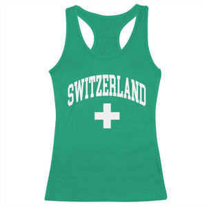 Switzerland Flag Vintage Racerback Tank Top Swiss Retro Vintage TS10 Irish Green Print Your Wear