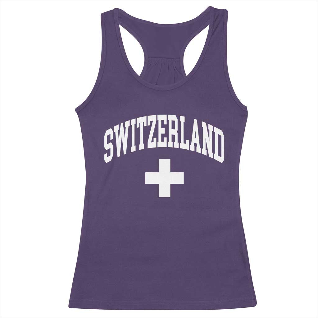 Switzerland Flag Vintage Racerback Tank Top Swiss Retro Vintage TS10 Purple Print Your Wear