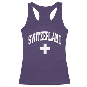 Switzerland Flag Vintage Racerback Tank Top Swiss Retro Vintage TS10 Purple Print Your Wear