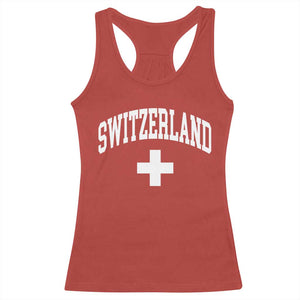 Switzerland Flag Vintage Racerback Tank Top Swiss Retro Vintage TS10 Red Print Your Wear