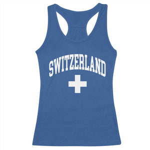 Switzerland Flag Vintage Racerback Tank Top Swiss Retro Vintage TS10 Royal Blue Print Your Wear