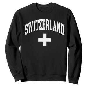 Switzerland Flag Vintage Sweatshirt Swiss Retro Vintage TS10 Black Print Your Wear