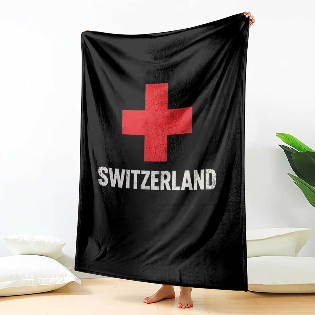 Vintage Retro Switzerland Fan Throw Blanket Swiss Cross Flag TS10 Print Your Wear