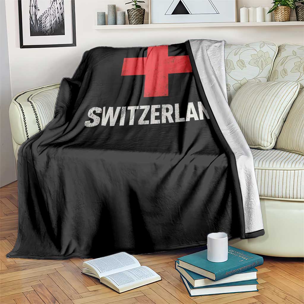 Vintage Retro Switzerland Fan Throw Blanket Swiss Cross Flag TS10 Print Your Wear