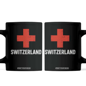 Vintage Retro Switzerland Fan Coffee Mug Swiss Cross Flag TS10 Black Print Your Wear