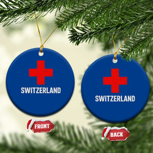 Vintage Retro Switzerland Fan Ceramic Ornament Swiss Cross Flag TS10 1pc Blue Print Your Wear