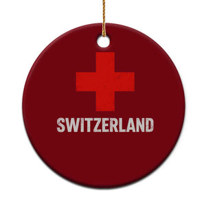 Vintage Retro Switzerland Fan Ceramic Ornament Swiss Cross Flag TS10 1pc Red Print Your Wear