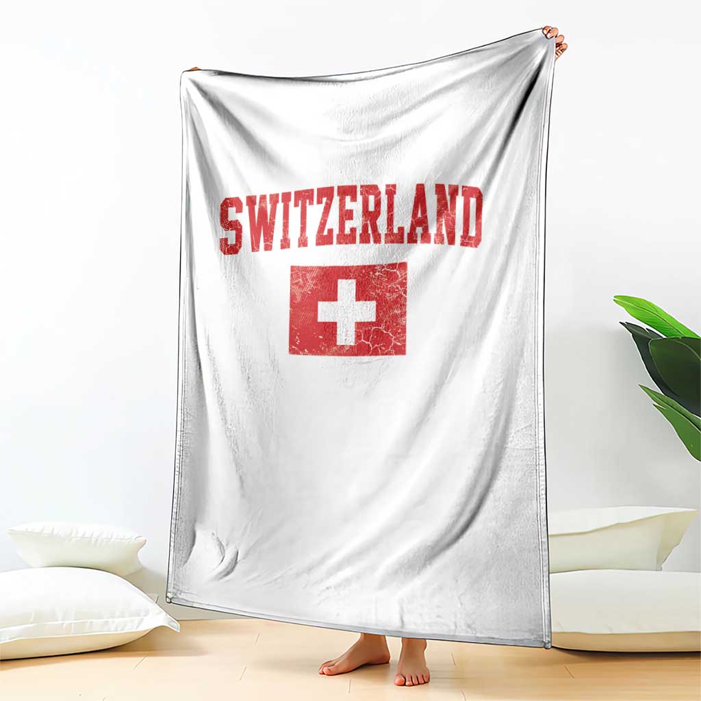 Switzerland Fan Throw Blanket Vintage Retro Swiss Cross Flag TS10 Print Your Wear