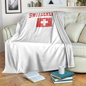 Switzerland Fan Throw Blanket Vintage Retro Swiss Cross Flag TS10 Print Your Wear