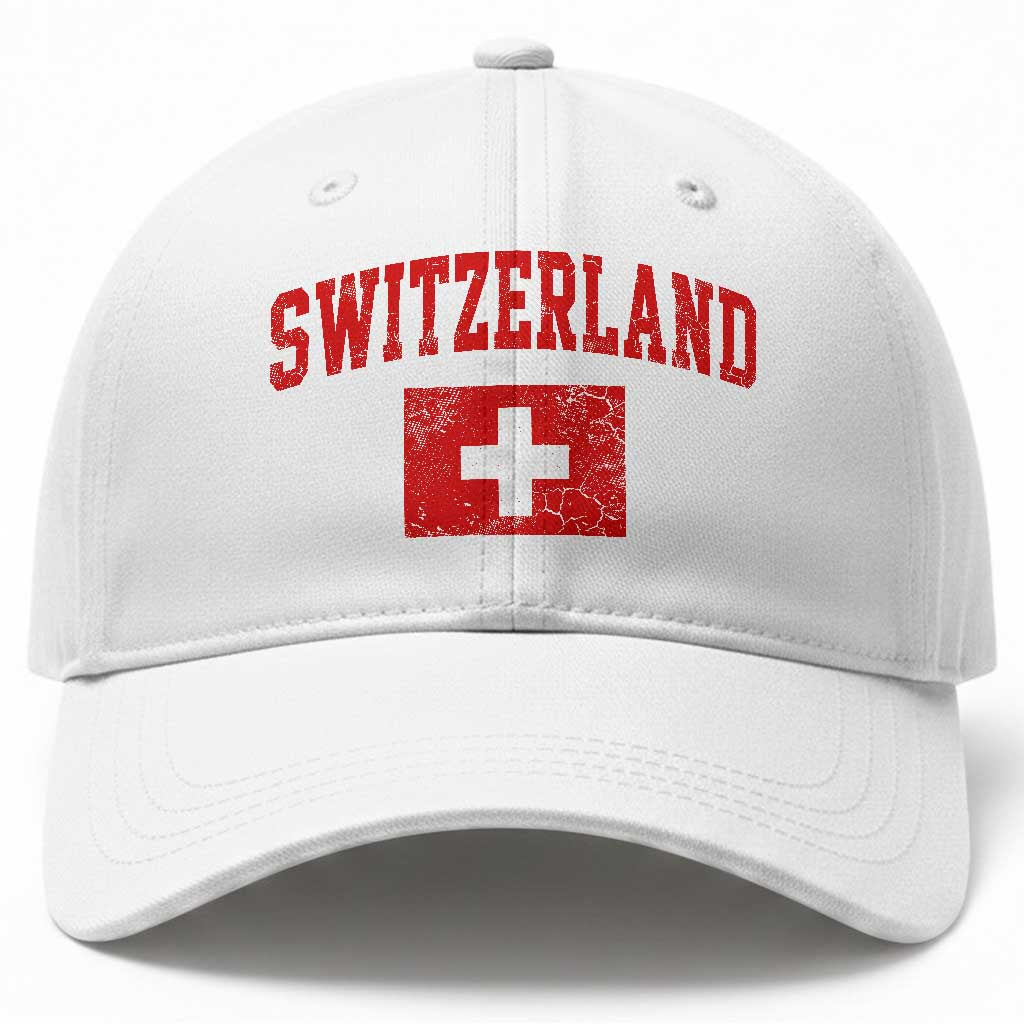 Switzerland Fan Baseball Cap Vintage Retro Swiss Cross Flag TS10 Print Your Wear