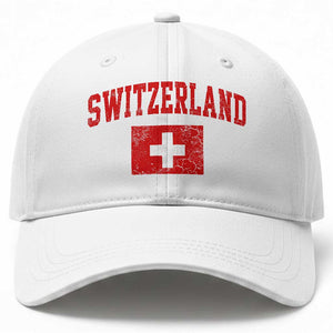 Switzerland Fan Baseball Cap Vintage Retro Swiss Cross Flag TS10 Print Your Wear