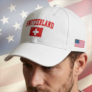 Switzerland Fan Baseball Cap Vintage Retro Swiss Cross Flag TS10 Print Your Wear