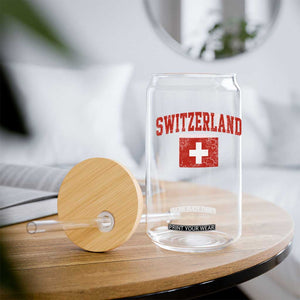Switzerland Fan Glass Can Vintage Retro Swiss Cross Flag TS10 Print Your Wear