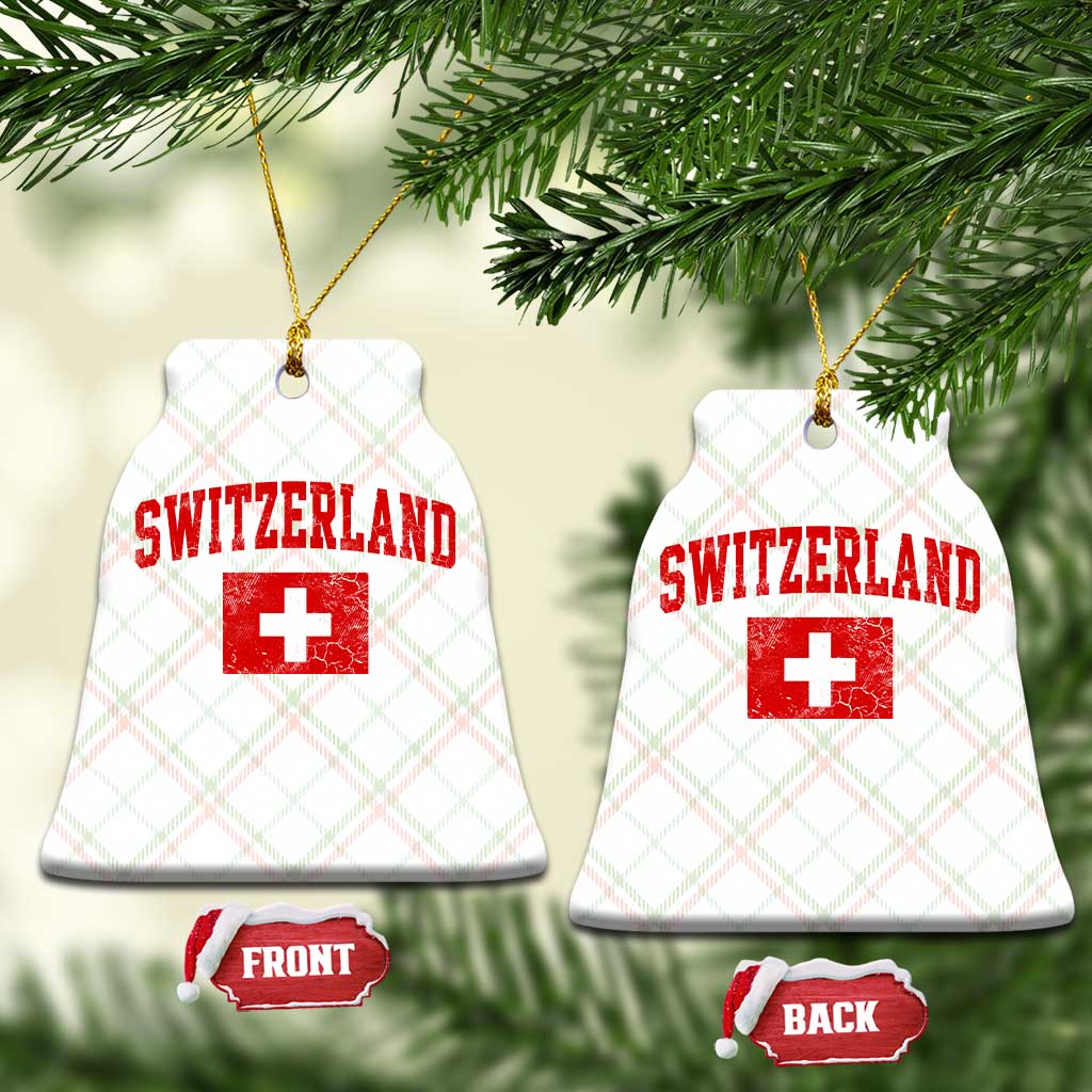 Switzerland Fan Ceramic Ornament Vintage Retro Swiss Cross Flag TS10 Print Your Wear