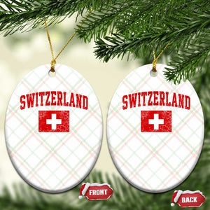 Switzerland Fan Ceramic Ornament Vintage Retro Swiss Cross Flag TS10 Print Your Wear