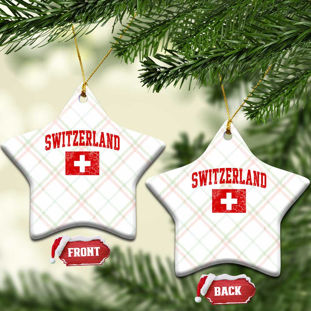 Switzerland Fan Ceramic Ornament Vintage Retro Swiss Cross Flag TS10 Print Your Wear