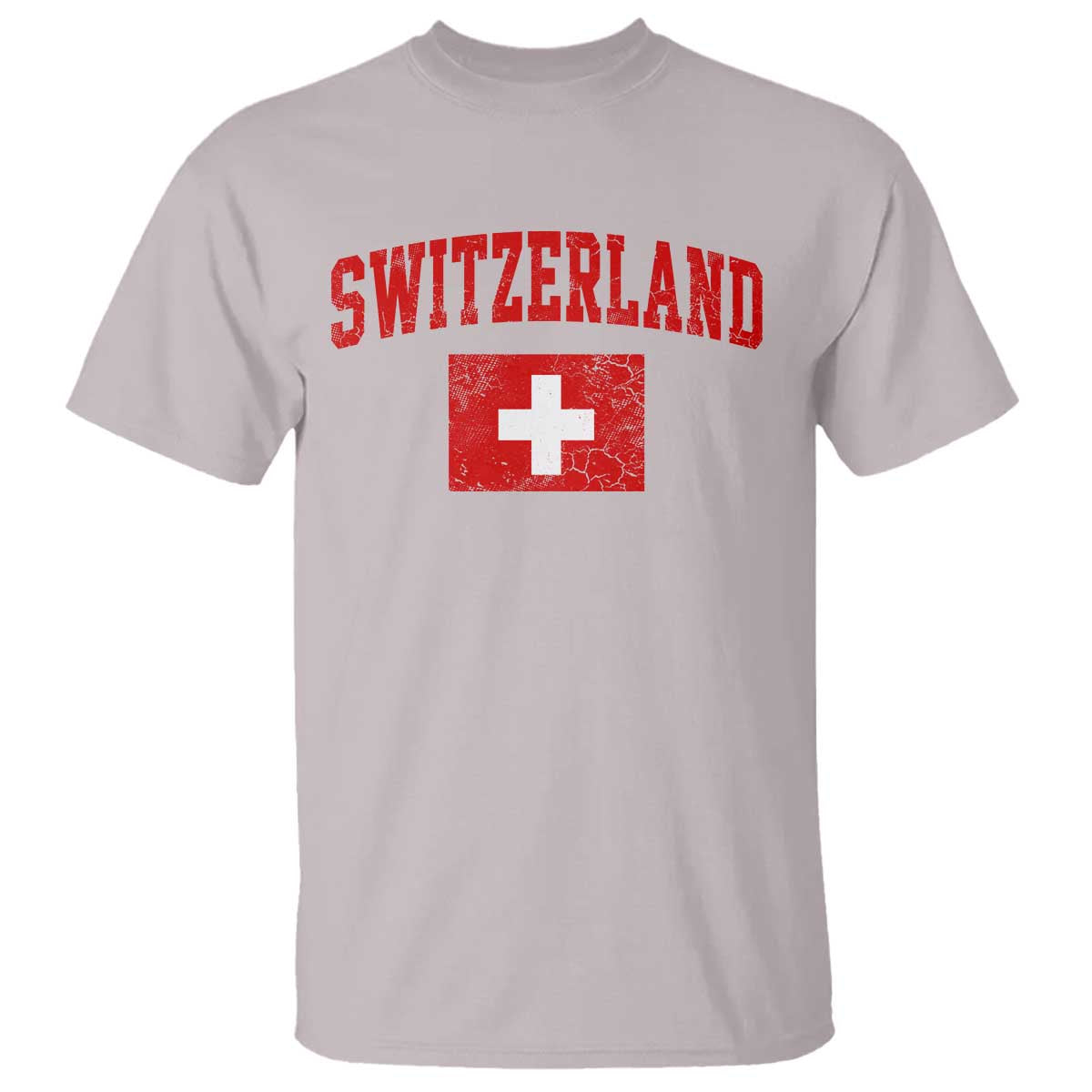 Switzerland Fan T Shirt Vintage Retro Swiss Cross Flag TS10 Ice Gray Print Your Wear