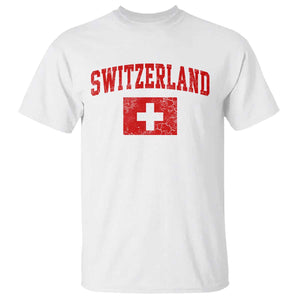Switzerland Fan T Shirt Vintage Retro Swiss Cross Flag TS10 White Print Your Wear