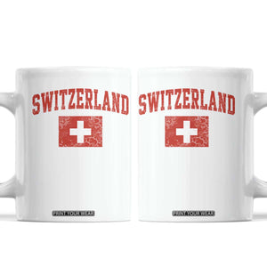 Switzerland Fan Coffee Mug Vintage Retro Swiss Cross Flag TS10 White Print Your Wear