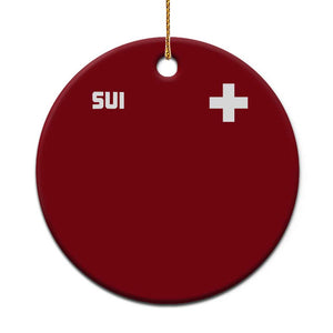 Switzerland Ceramic Ornament Retro Swiss Flag TS10 1pc Red Print Your Wear
