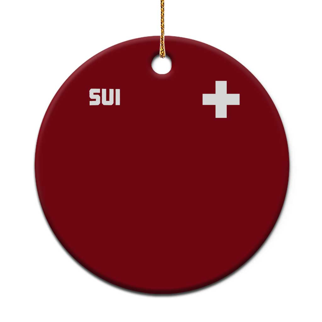 Switzerland Ceramic Ornament Retro Swiss Flag TS10 1pc Red Print Your Wear