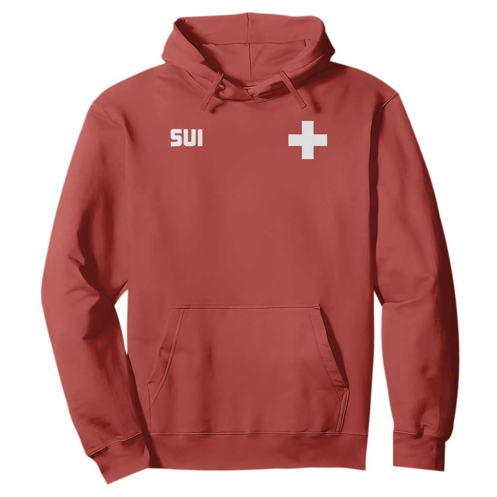 Switzerland Hoodie Retro Swiss Flag TS10 Red Print Your Wear