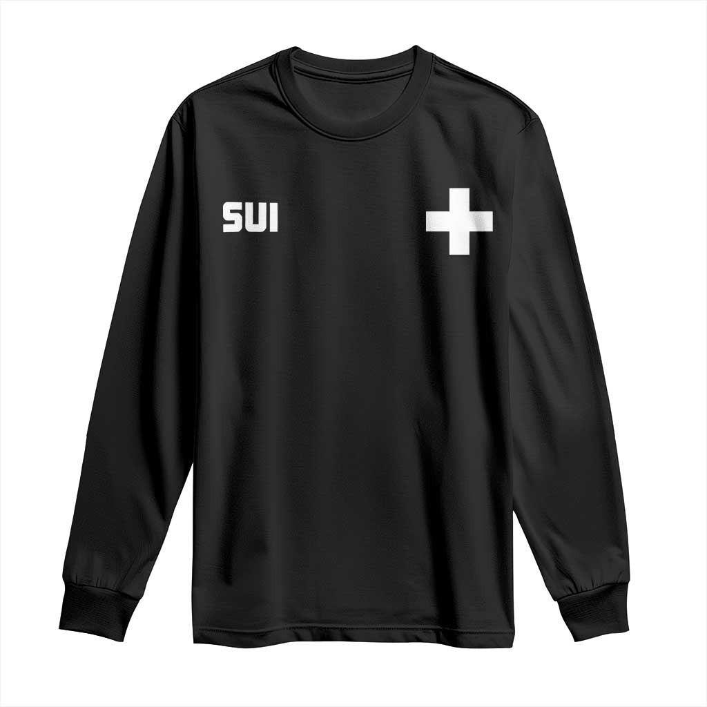Switzerland Long Sleeve Shirt Retro Swiss Flag TS10 Black Print Your Wear