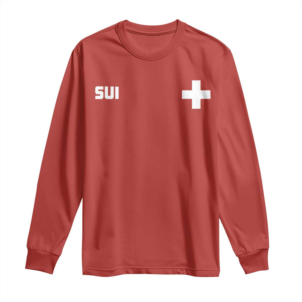 Switzerland Long Sleeve Shirt Retro Swiss Flag TS10 Red Print Your Wear