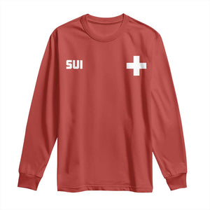 Switzerland Long Sleeve Shirt Retro Swiss Flag TS10 Red Print Your Wear
