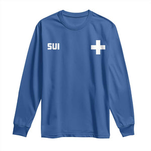 Switzerland Long Sleeve Shirt Retro Swiss Flag TS10 Royal Blue Print Your Wear