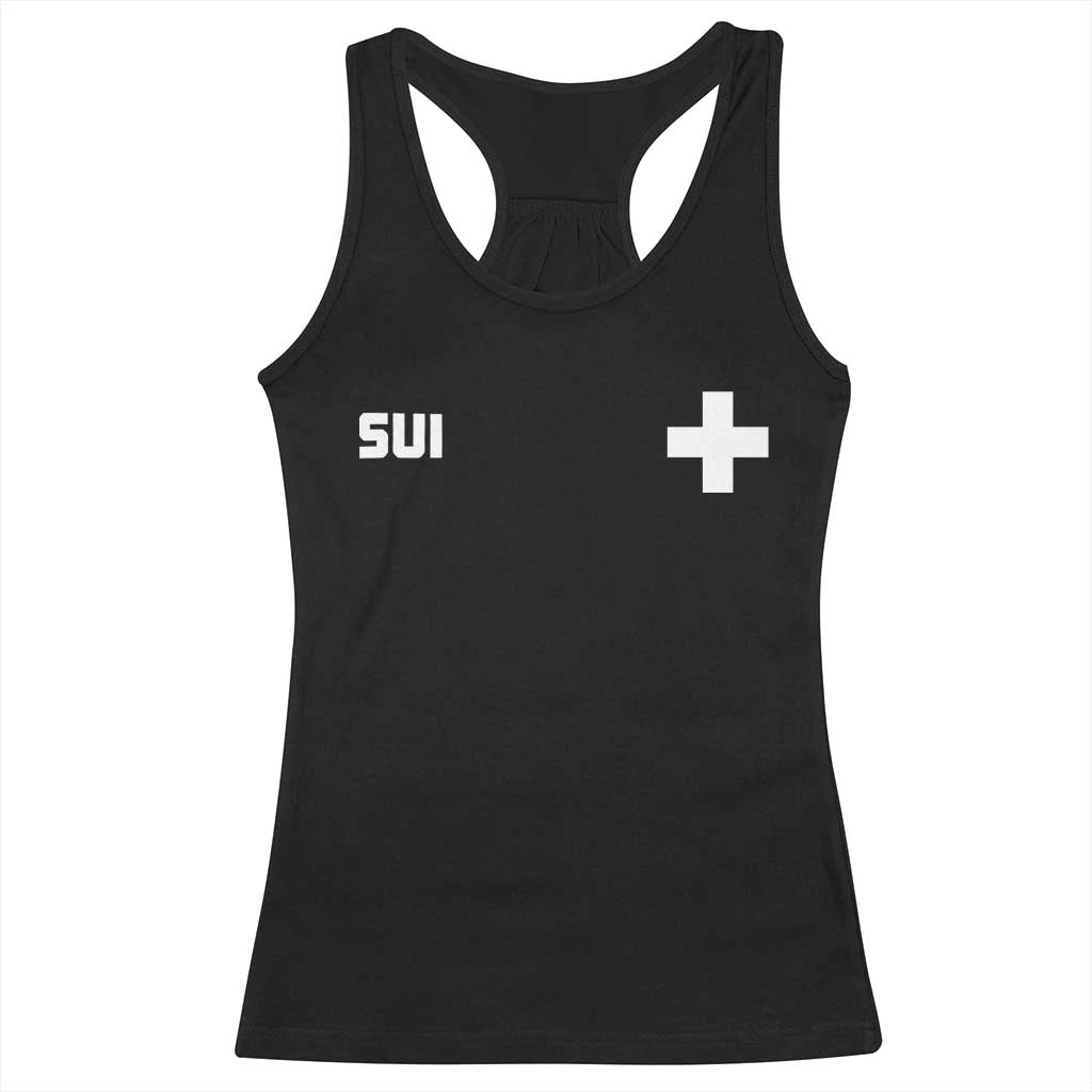 Switzerland Racerback Tank Top Retro Swiss Flag TS10 Black Print Your Wear