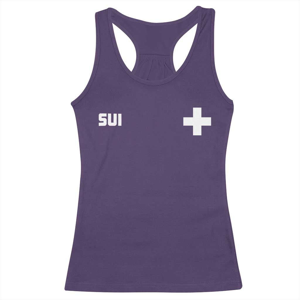Switzerland Racerback Tank Top Retro Swiss Flag TS10 Purple Print Your Wear
