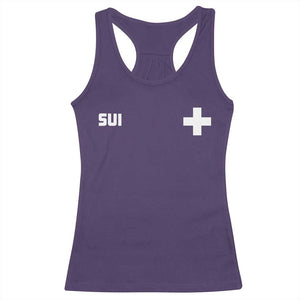 Switzerland Racerback Tank Top Retro Swiss Flag TS10 Purple Print Your Wear