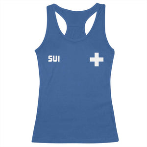 Switzerland Racerback Tank Top Retro Swiss Flag TS10 Royal Blue Print Your Wear