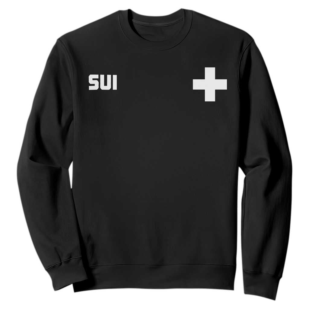 Switzerland Sweatshirt Retro Swiss Flag TS10 Black Print Your Wear