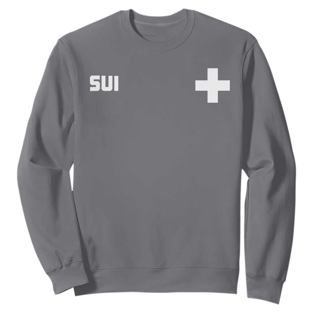 Switzerland Sweatshirt Retro Swiss Flag TS10 Charcoal Print Your Wear