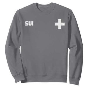 Switzerland Sweatshirt Retro Swiss Flag TS10 Charcoal Print Your Wear